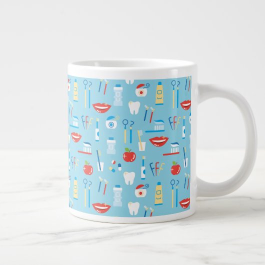 Dental Blue Pattern Grote Koffiekop (Rechts)