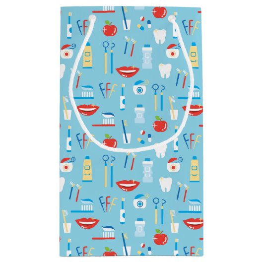 Dental Blue Pattern Klein Cadeauzakje (Achterkant)
