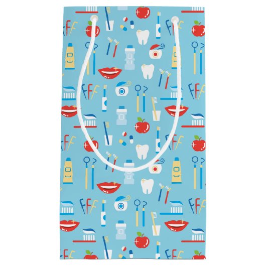 Dental Blue Pattern Klein Cadeauzakje (Voorkant)