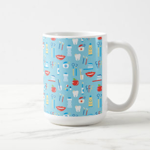 Dental Blue Pattern Koffiemok