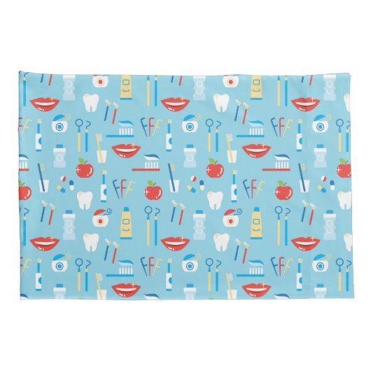 Dental Blue Pattern Kussensloop (Achterkant-Rechts)