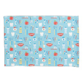 Dental Blue Pattern Kussensloop (Voorkant-Links)