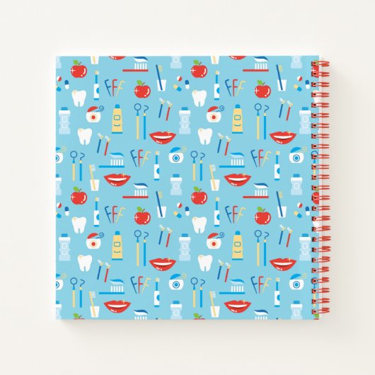 Dental Blue Pattern Notitieboek (Achterkant)