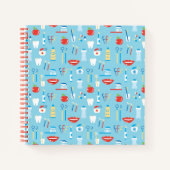 Dental Blue Pattern Notitieboek (Voorkant)
