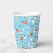 Dental Blue Pattern Papieren Bekers (Achterkant)