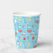 Dental Blue Pattern Papieren Bekers (Rechts)
