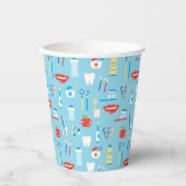 Dental Blue Pattern Papieren Bekers (Voorkant)