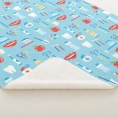 Dental Blue Pattern Sherpa Deken (3/4)