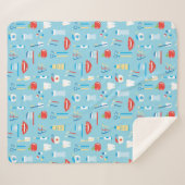 Dental Blue Pattern Sherpa Deken (Voorkant (horizontaal))