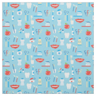 Dental Blue Pattern Stof