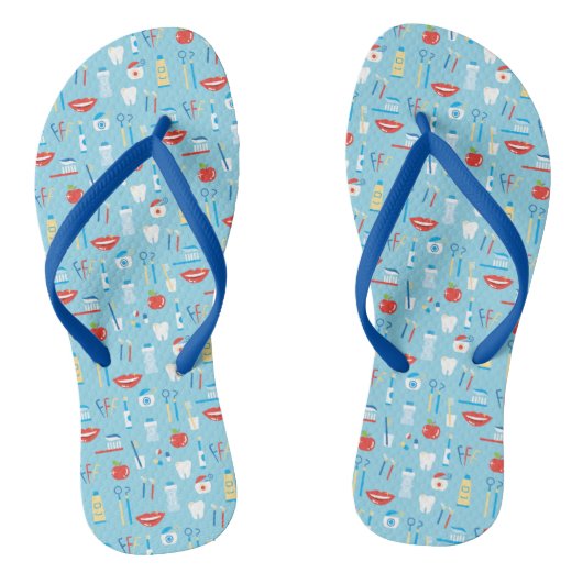 Dental Blue Pattern Teenslippers (Voetbed)