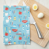 Dental Blue Pattern Theedoek (Quarter Fold)