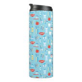 Dental Blue Pattern Thermosbeker (Geroteerd rechts)