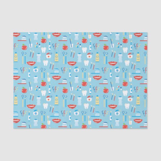 Dental Blue Pattern Tissuepapier (Voorkant)