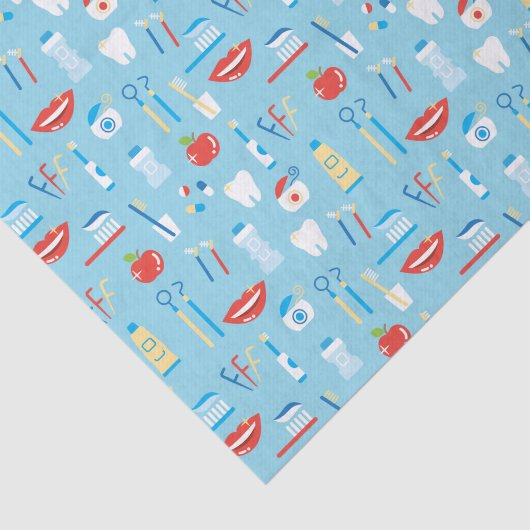 Dental Blue Pattern Tissuepapier (Detail)