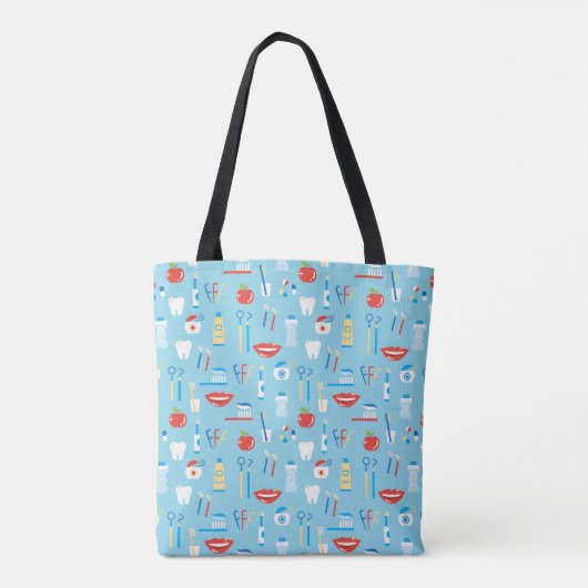 Dental Blue Pattern Tote Bag (Achterkant)