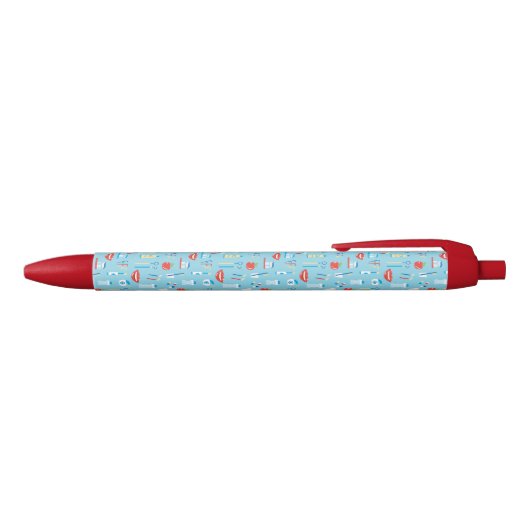 Dental Blue Pattern Zwarte Inkt Pen (Bovenkant)