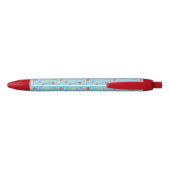 Dental Blue Pattern Zwarte Inkt Pen (Achterkant)
