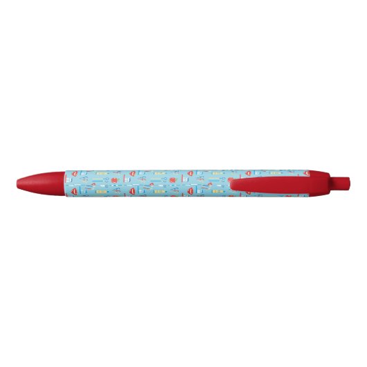 Dental Blue Pattern Zwarte Inkt Pen (Achterkant)