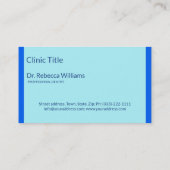 Dental Blue Tooth Afspraak Herinnering Visitekaartje (Achterkant)