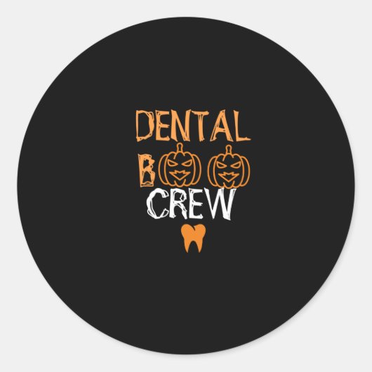 Dental Boo Crew-dentist-halloween-grappig Ronde Sticker (Voorkant)