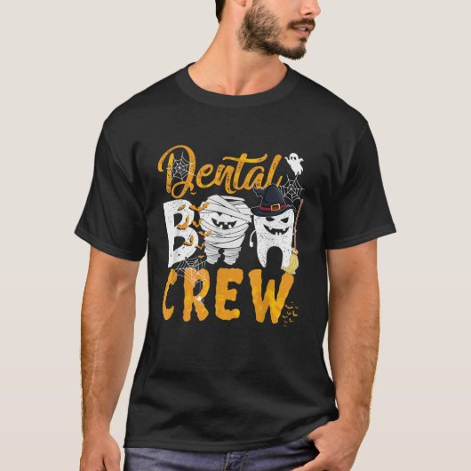 Dental Boo Crew Funny Dentist Assistant Halloween T-shirt (Voorkant)