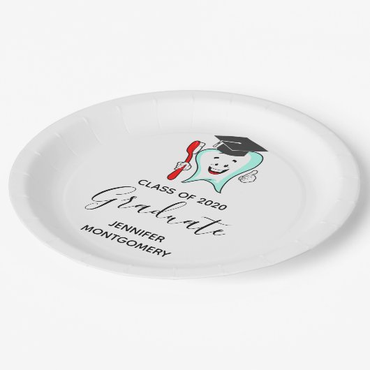 Dental Care Happy Tooth Gradup Papieren Bordje (Gekanteld)