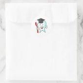 Dental Care Happy Tooth Gradup Ronde Sticker (Tas)