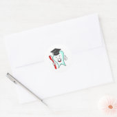 Dental Care Happy Tooth Gradup Ronde Sticker (Envelop)