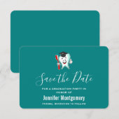 Dental Care Happy Tooth Gradup Save The Date (Voorkant / Achterkant)