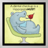 Dental Checkup Hippopotamus Poster (Voorkant)