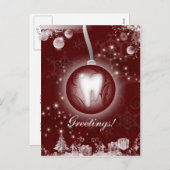 Dental Christmas Briefkaart Bourgogne Rood (Voorkant / Achterkant)