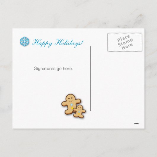 Dental Christmas Briefkaart Gingerbread Blue (Achterkant)