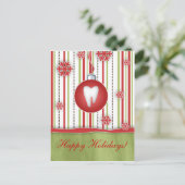 Dental Christmas Briefkaart rode strepen (Staand voorkant)