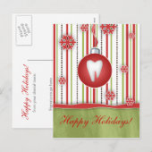 Dental Christmas Briefkaart rode strepen (Voorkant / Achterkant)