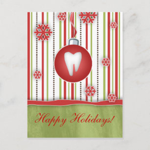 Dental Christmas Briefkaart rode strepen