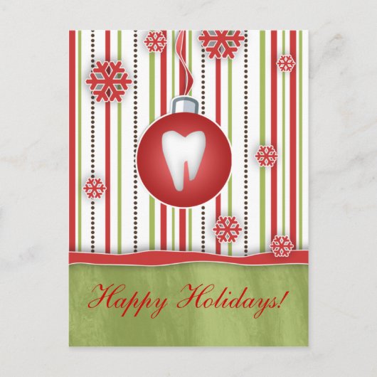 Dental Christmas Briefkaart rode strepen (Voorkant)