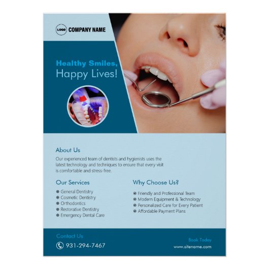 Dental Clinic Custom Glossy Poster (Voorkant)