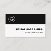 Dental Clinic Dentist Custom Logo QR Code Black Visitekaartje (Voorkant)