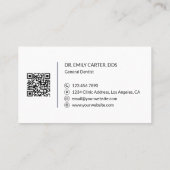 Dental Clinic Dentist Professional Logo QR Gray Visitekaartje (Achterkant)