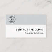 Dental Clinic Dentist Professional Logo QR Gray Visitekaartje (Voorkant)