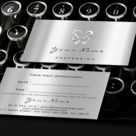 Dental Clinic Dentist Silver Logo Grey Appointment Afsprakenkaartje