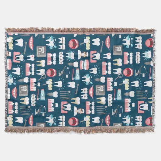 Dental Clinic Kantoor Pattern Deken (Voorkant)