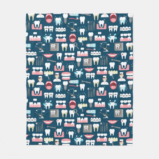 Dental Clinic Kantoor Pattern Fleece Deken (Voorkant)