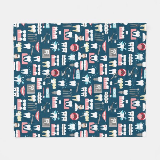 Dental Clinic Kantoor Pattern Fleece Deken (Voorkant (Horizontaal))