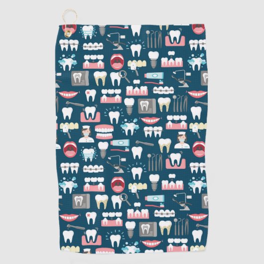 Dental Clinic Kantoor Pattern Golfhanddoek (Voorkant)