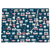 Dental Clinic Kantoor Pattern Groot Cadeauzakje (Voorkant)
