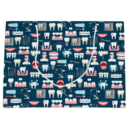 Dental Clinic Kantoor Pattern Groot Cadeauzakje (Voorkant)