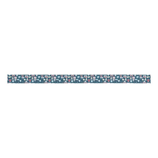 Dental Clinic Kantoor Pattern Grosgrain Lint (Voorkant)