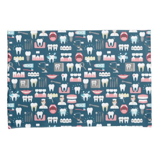 Dental Clinic Kantoor Pattern Kussensloop (Voorkant-Rechts)